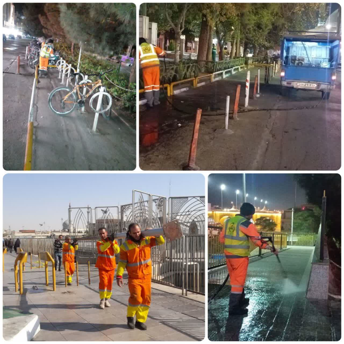 تسهیل مسیرهای ویلچررو و ساماندهی پارکینگ موتورسیکلت‌ها در اطراف حرم مطهر(س)